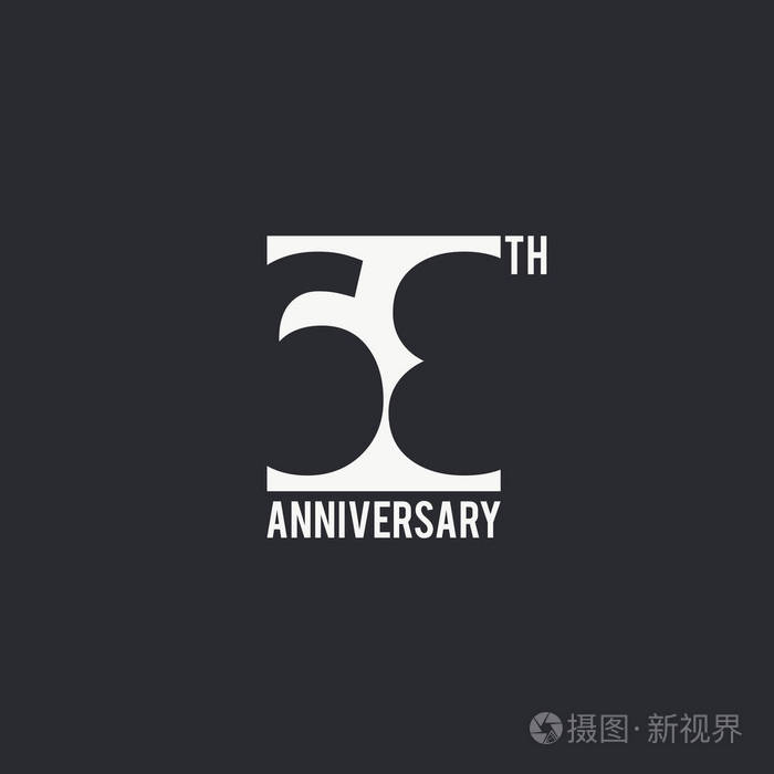 68周年庆典简单的标志型设计黑色背景矢量插图白色框内的数字轮廓