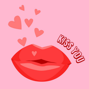 吻你. 红唇卡片照片