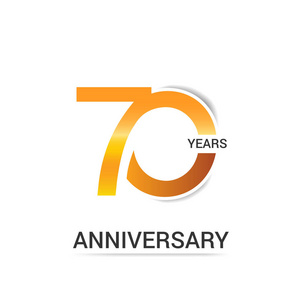 70周年纪念,低聚设计彩色几何风格矢量插图照片