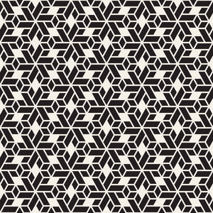 矢量无缝条纹图案. 现代时尚的纹理与单色条纹. 重复几何六角形网格.