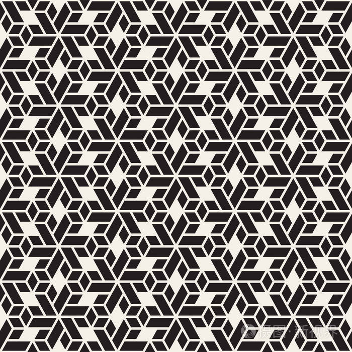 重复几何六角形网格. 简单的格子图形设计.