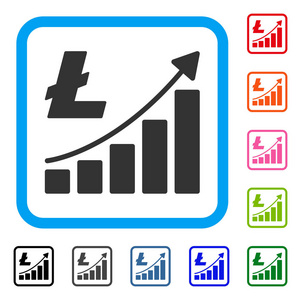 Litecoin 增长趋势框架图标