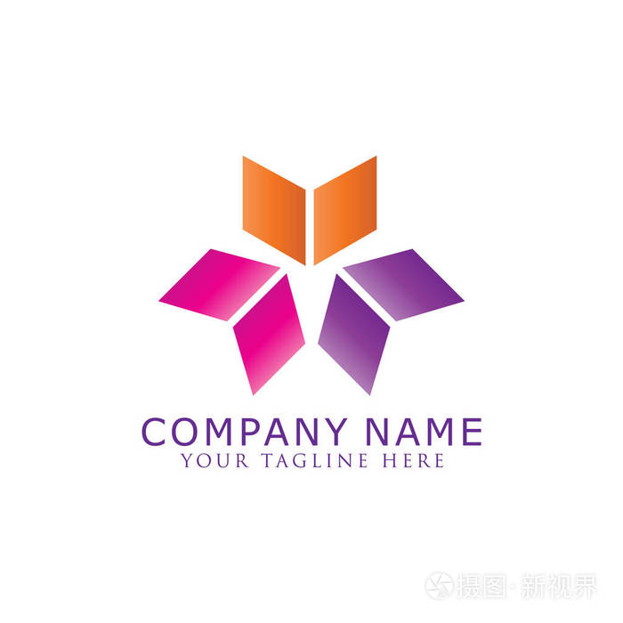 抽象七彩logo矢量.