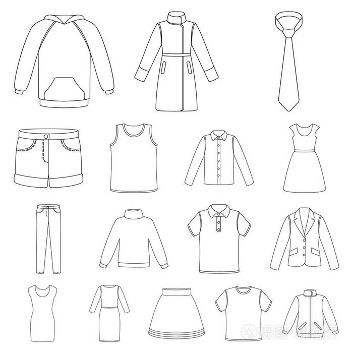 服装廓形八种款式图图片