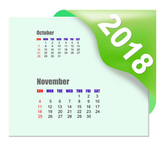2018 11月日历