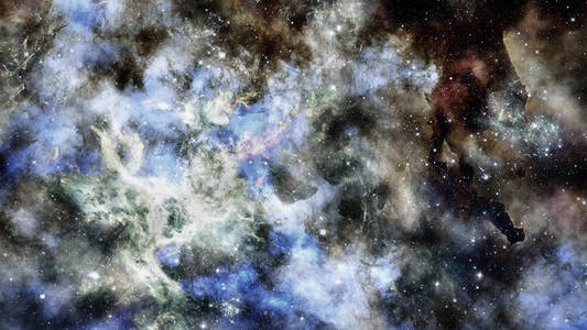 缤纷深邃的空间..宇宙概念背景。美国宇航局提供的这幅图像的元素