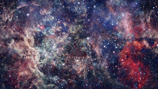 夜空中有星云和恒星的空间。 这幅图像的元素由美国宇航局提供。