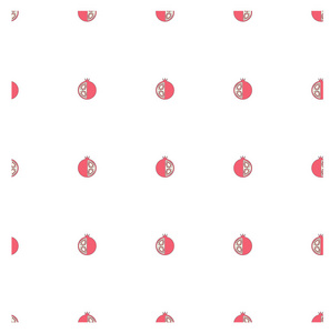 无缝背景平面设计红石榴白色库存矢量插图