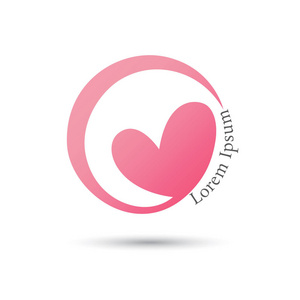 爱情圈矢量标志设计模板最小心图标情人节抽象标志矢量插图