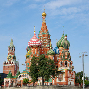 s Cathedral and the Spassky tower of the Moscow Kremlin, Russia