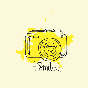 手绘水彩相机图片