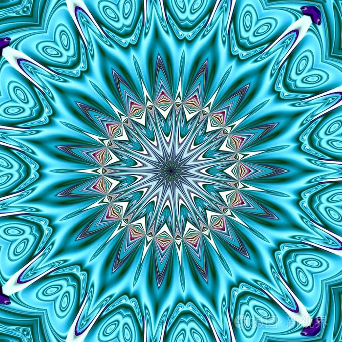 独特的曼陀罗东方圆形图案神秘主题抽象异国背景奇妙的分形设计五颜六