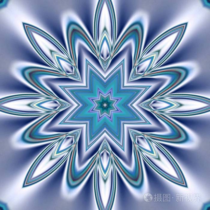 独特的曼陀罗东方圆形图案神秘主题抽象异国背景奇妙的分形设计五颜六