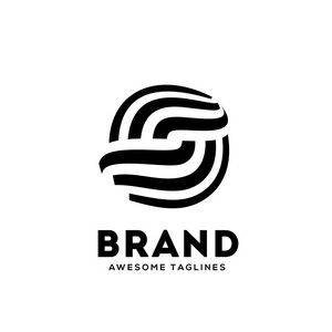 标志初始字母s圆商业公司字母s徽标设计矢量.
