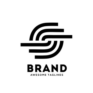 简单干净的平面设计字母s标志矢量模板.照片