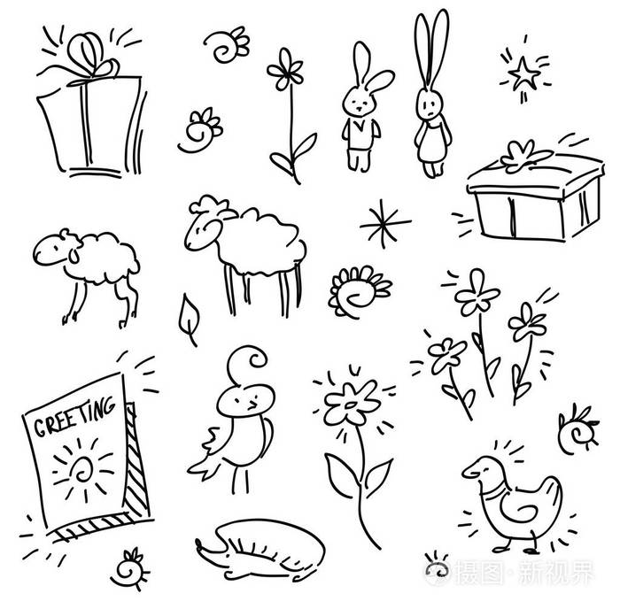 贺卡的装饰元素集