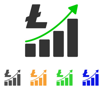 Litecoin 增长图矢量图标