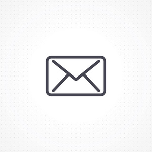 白色背景上的电子邮件图标. 概述名片和网站的电子邮件图标.