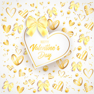 s day background with colorful hearts with frame. Happy valentin
