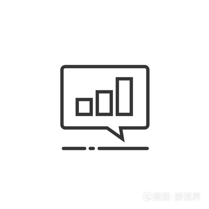 图表或会计结果数据图标矢量符号线艺术轮廓象形分析或解析图在聊天