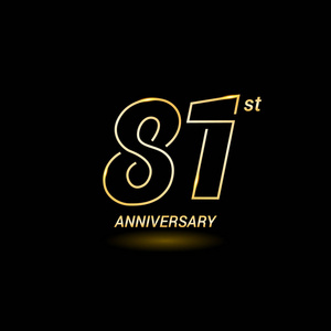 81 年周年纪念标志白色背景上的红色数字81插图3d渲染矢量生日快乐第