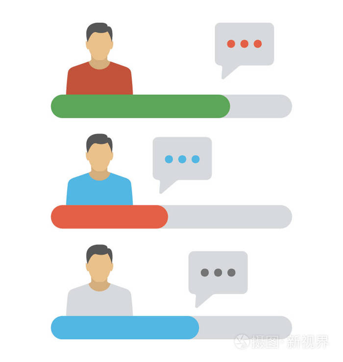 三个人坐着与人协调平面图标