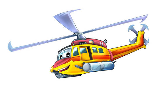 儿童卡通有趣的直升机插图