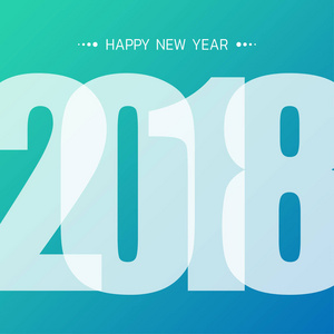 贺卡设计模板与现代文本2018年新年