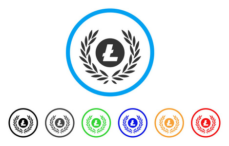 Litecoin 硬币桂花环圆形图标