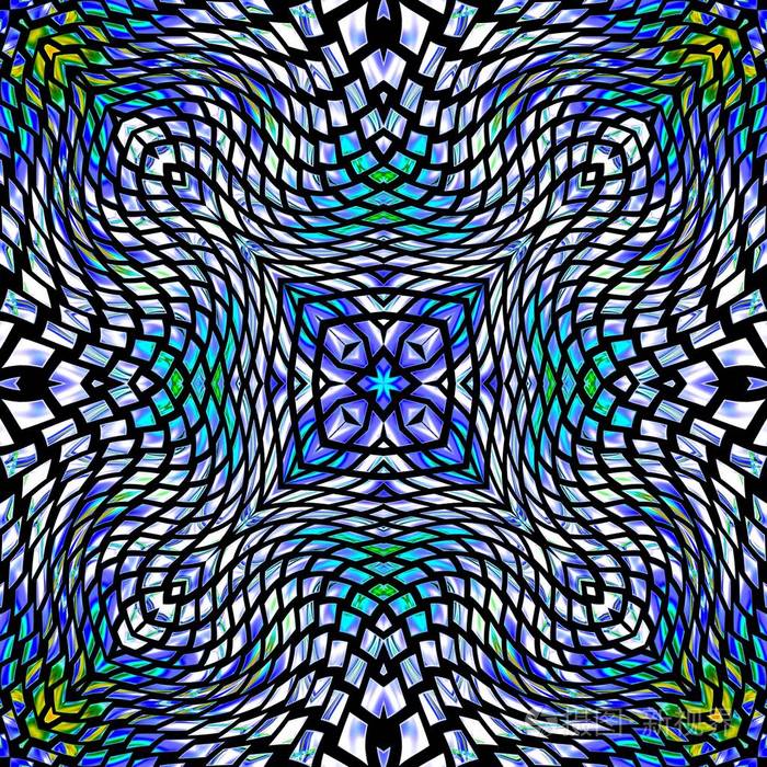 奇妙的分形设计,五颜六色的数字艺术,闪耀几何纹理.