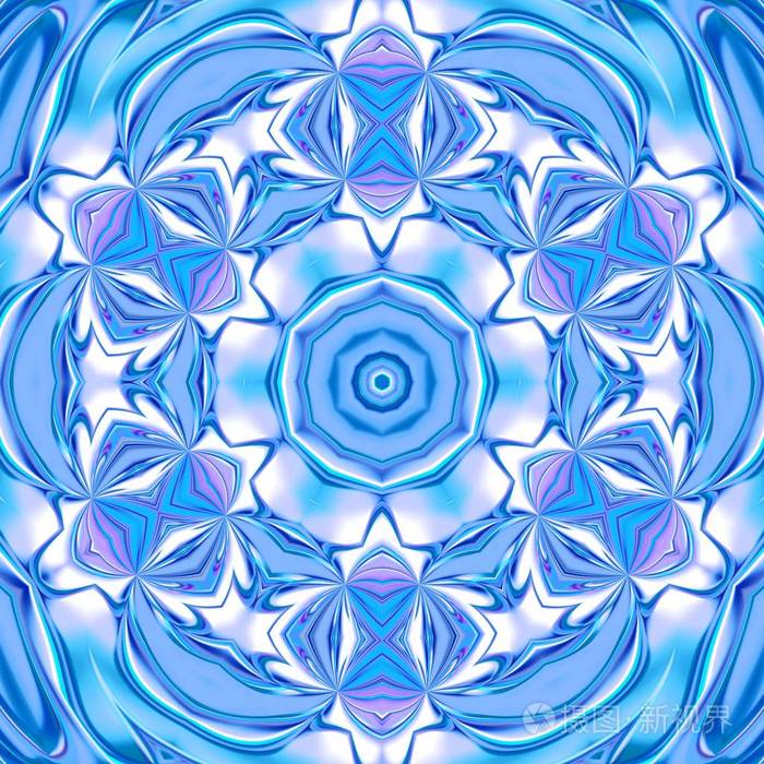 独特的曼陀罗东方圆形图案神秘主题抽象异国背景.