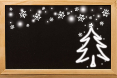 黑色板背景为圣诞节装饰品