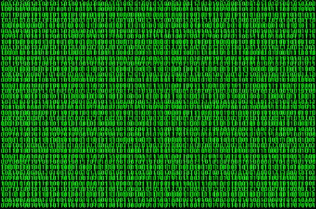 由黑色背景上的一组绿色数字组成的二进制代码的图像