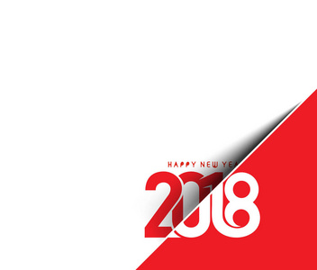新年快乐2018文本设计矢量插图