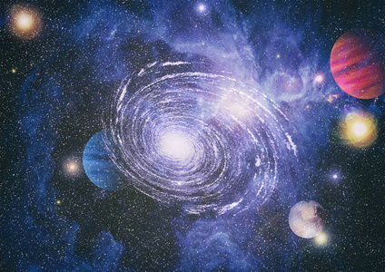 五彩缤纷的深空。 宇宙概念背景。 由美国宇航局提供的这幅图像的元素
