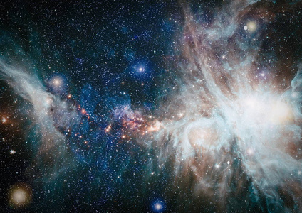 自由空间中的行星和星系的恒星。这幅图像的元素由美国宇航局提供。