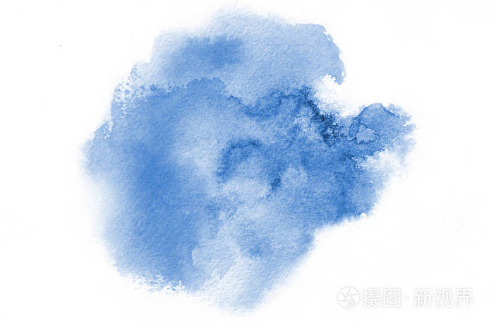 手绘蓝色水彩形状为您的设计. 创意彩绘背景手工装饰