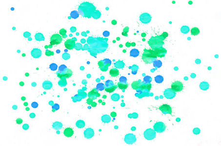 彩色蓝绿色绿松石水彩湿刷涂料液体背景为壁纸卡。 服装色彩鲜艳抽象手绘纸纹理背景生动元素网页印刷