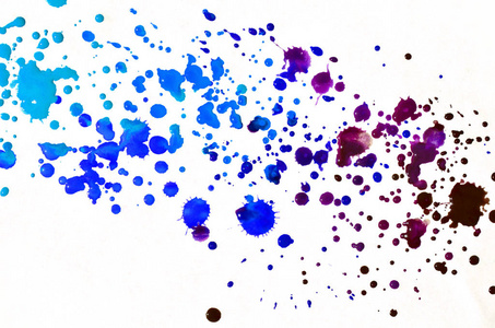 彩色蓝色水彩湿刷涂料液体背景壁纸。 服装色彩鲜艳抽象手绘纸纹理背景生动元素网页印刷