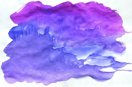 彩色蓝紫粉色水彩湿刷涂料液体背景为壁纸卡。 服装色彩鲜艳抽象手绘纸质感背景生动元素文字设计网页打印