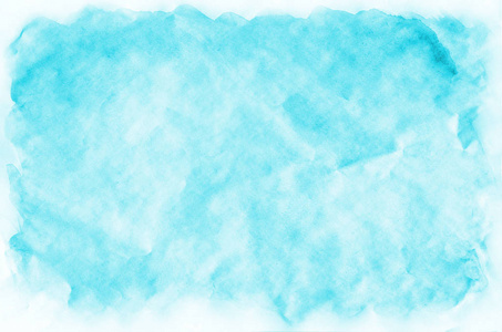彩色蓝色水彩湿刷涂料液体背景壁纸卡。 服装色彩鲜艳抽象手绘纸纹理背景生动元素网页印刷