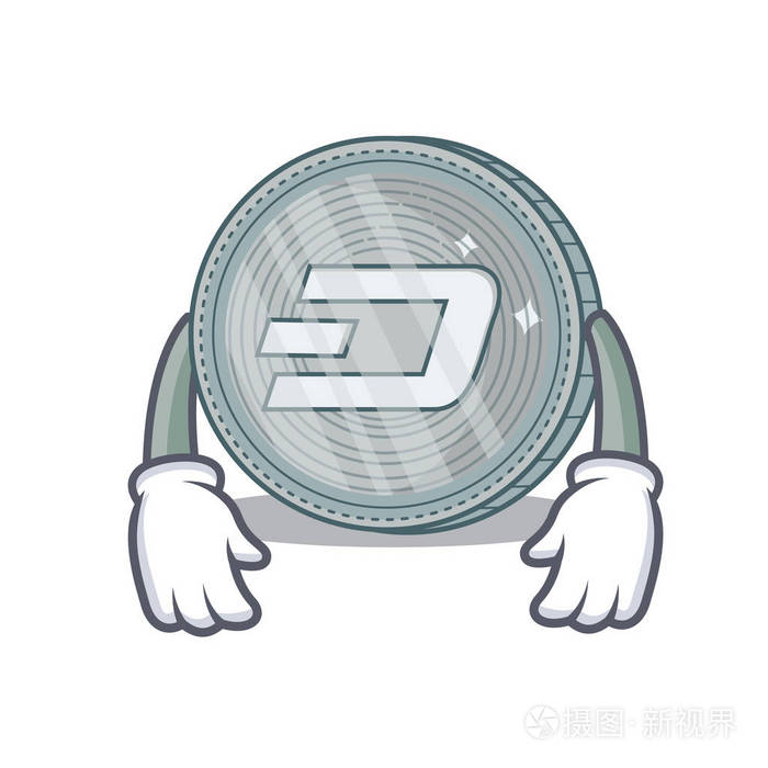 疲倦的破折号硬币字符卡通插图