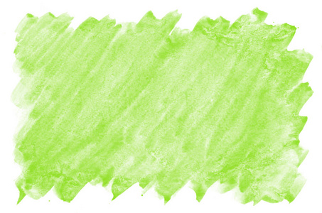 白纸上的浅绿色水彩背景。 对于文本纹理，横幅，传单，海报，有空间的铭文。 水彩设计元素网页装饰