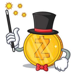 魔术师 Zcash 硬币字符卡通