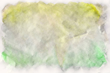 水彩湿背景。 绿色和黄色。 水彩抽象背景。 手绘的水上背景。 水彩洗.抽象画