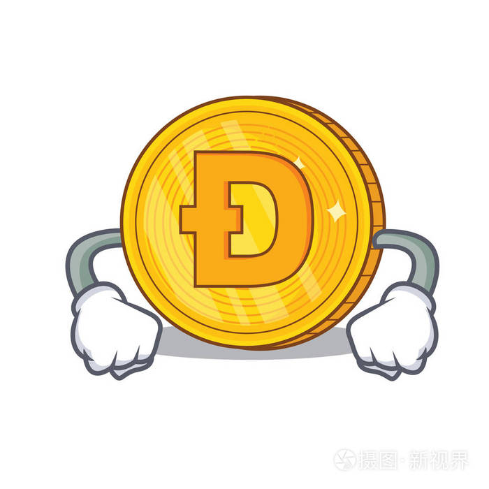 愤怒的dodgecoin人物卡通风格