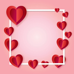 s Day Holiday. Love, romance, greeting card with frames, lines a