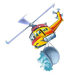 儿童卡通有趣的直升机插图
