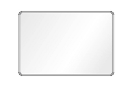 现实的矢量图的空白白板铝框,白色背景上孤立照片