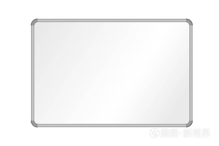 现实的矢量图的空白白板铝框,白色背景上孤立插画-正版商用图片10qsf5